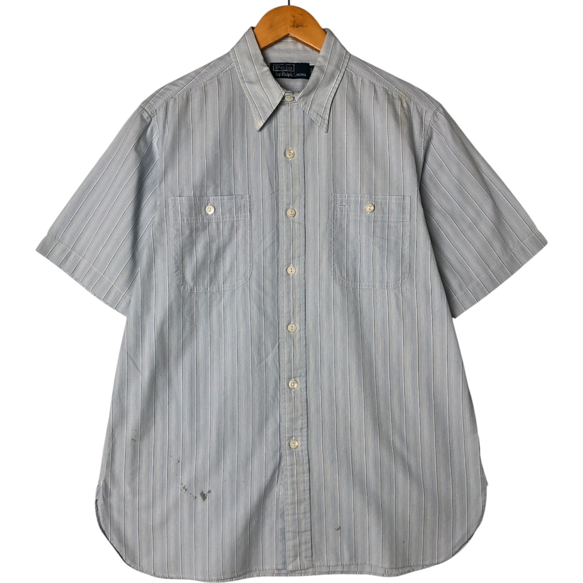 古着 ラルフローレン Ralph Lauren POLO by Ralph Lauren マルチストライプ 半袖 ボタンダウン ストライプシャツ メンズM相当/eaa557845