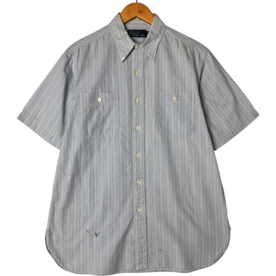 古着 ラルフローレン Ralph Lauren POLO by Ralph Lauren マルチストライプ 半袖 ボタンダウン ストライプシャツ メンズM相当/eaa557845