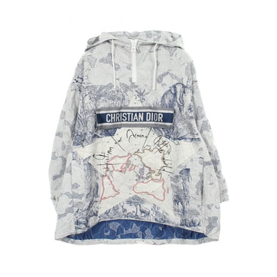 ディオール Dior アラウンドザワールドアノラックブルゾン フード付き 衣料品 アウター ポリエステル メンズ グレー系 / ネイビー系 047C10A2863 【中古】