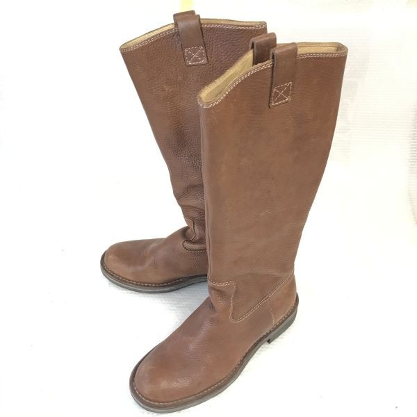 REGAL/リーガル★本革/レザーロングブーツ【23.0/茶/BROWN】シボ加工/boots/Shoes◆bWB102-4
