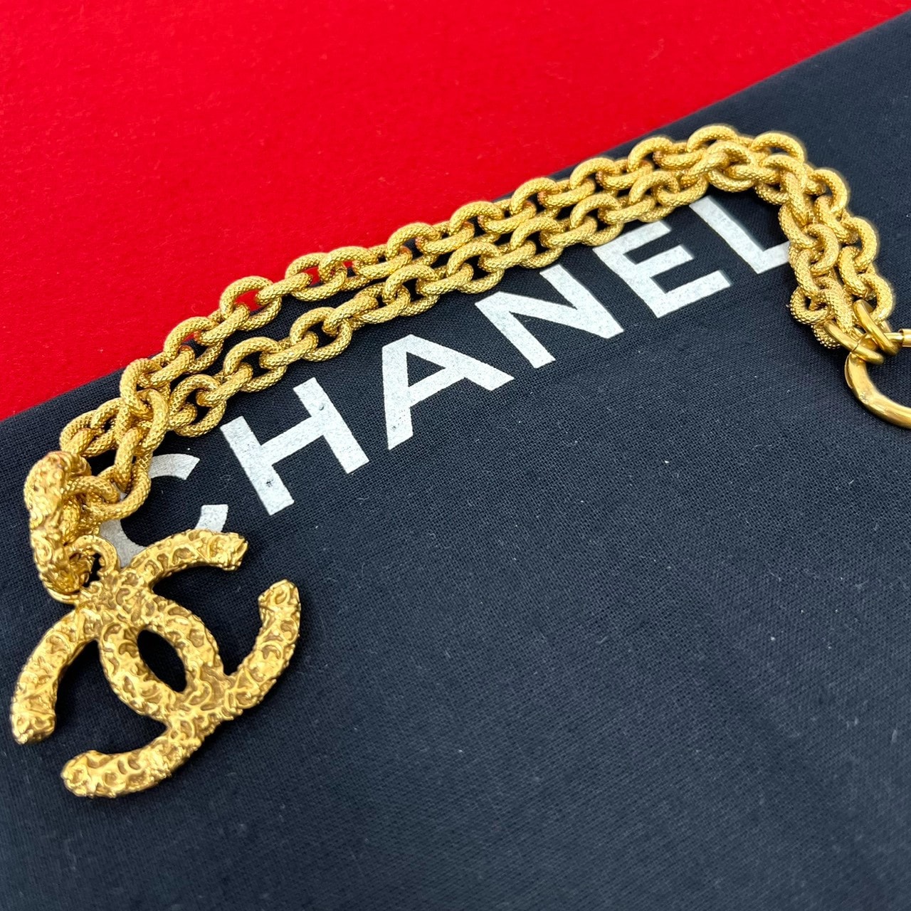 CHANEL シャネル ココマーク 溶岩 モチーフ ネックレス GP ネックレス ゴールド
 12-10