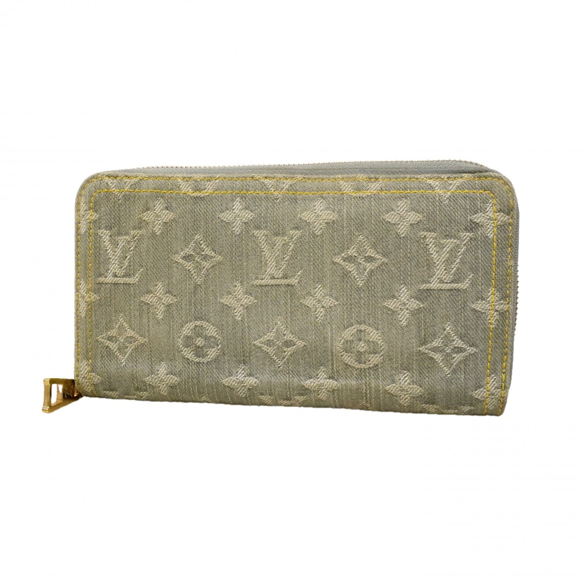 【6db1119-k】ルイヴィトン 長財布 モノグラム・デニム ジッピーウォレット M13214 グレー【中古】レディース