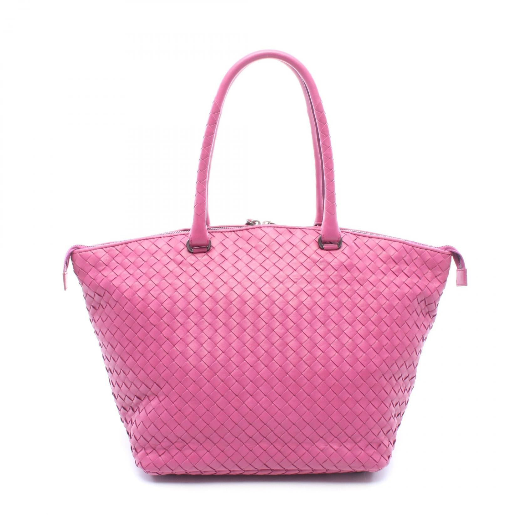 ボッテガヴェネタ BOTTEGA VENETA イントレチャート トートバッグ バッグ レザー レディース パープル系 【中古】