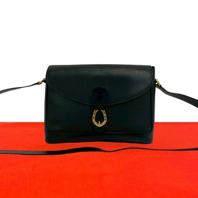 GUCCI グッチ ホースシュー 金具 レザー ショルダーバッグ ブラック
40841