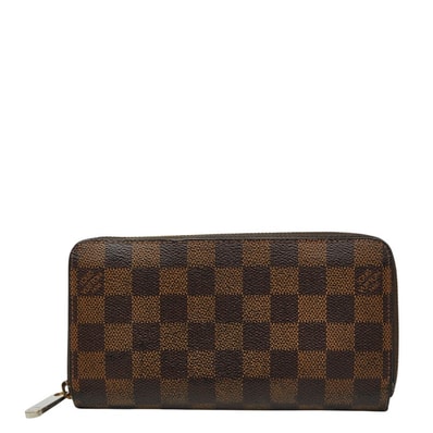 ルイ ヴィトン ダミエ ジッピーウォレット ラウンドファスナー 長財布 N60015 ブラウン PVC レディース LOUIS VUITTON 【中古】