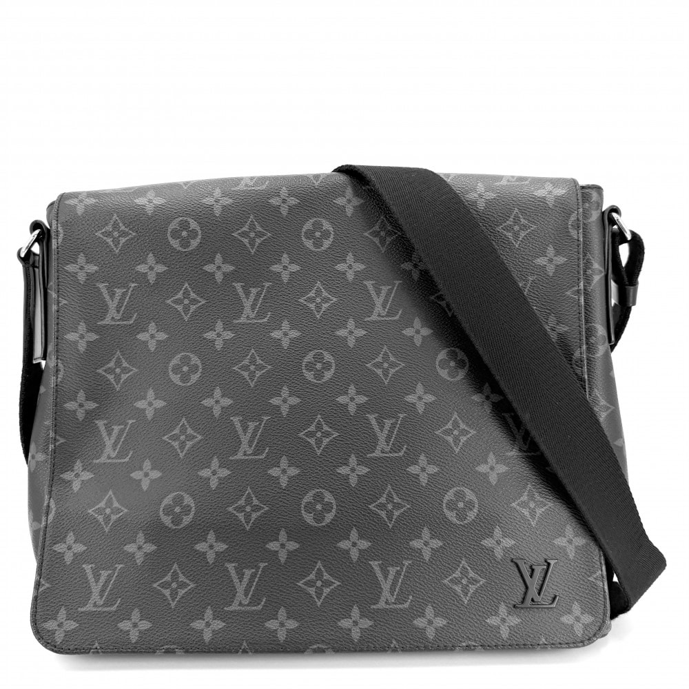 LOUIS VUITTON ルイヴィトン ショルダーバッグ モノグラムエクリプス ディストリクトMM メッセンジャーバッグ 肩掛け 斜め掛け M44001    ブラック 黒 シルバー金具 メンズ【中古品】