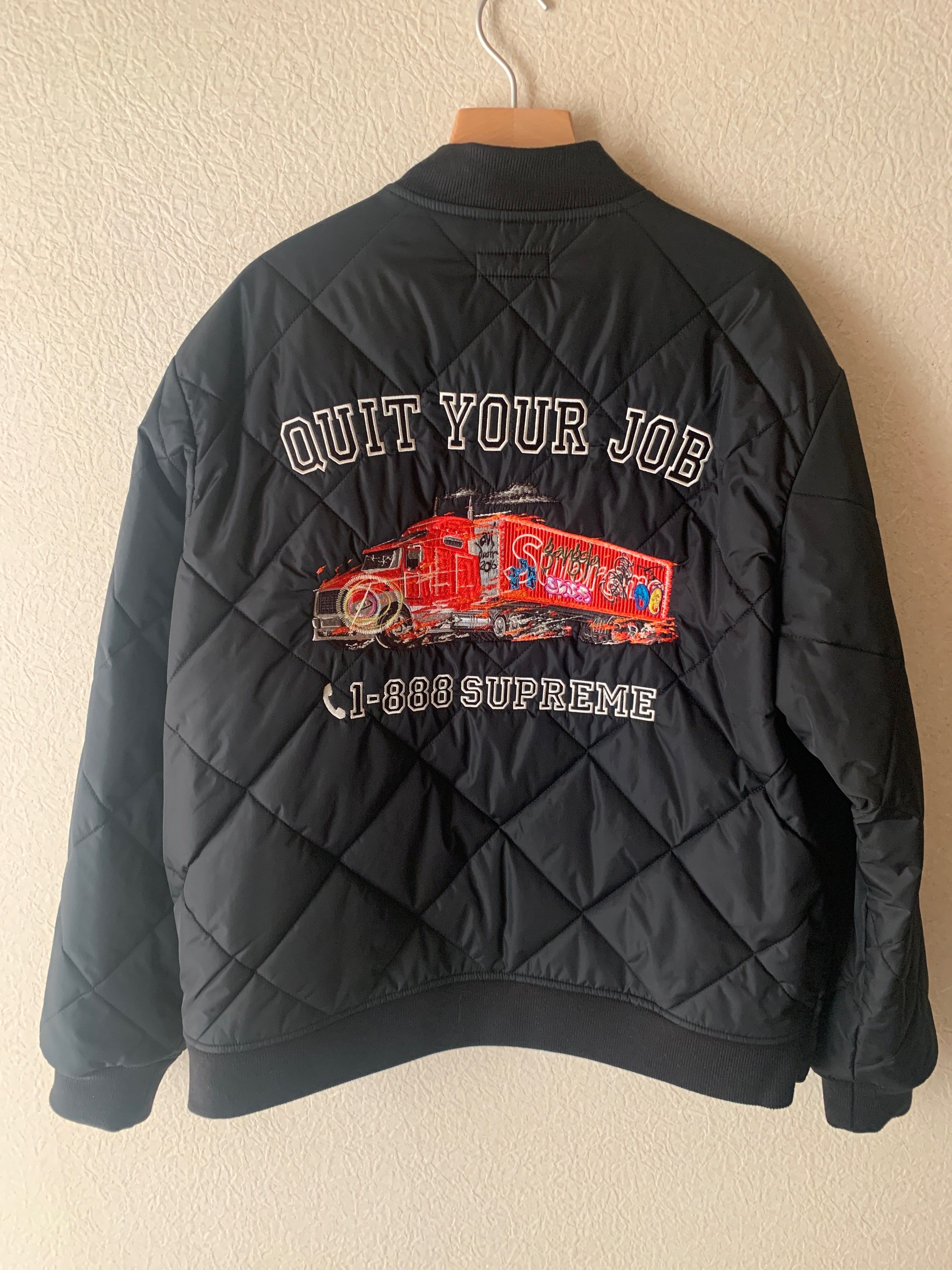 Supreme Quit Your Job Quilted Work Jacket 