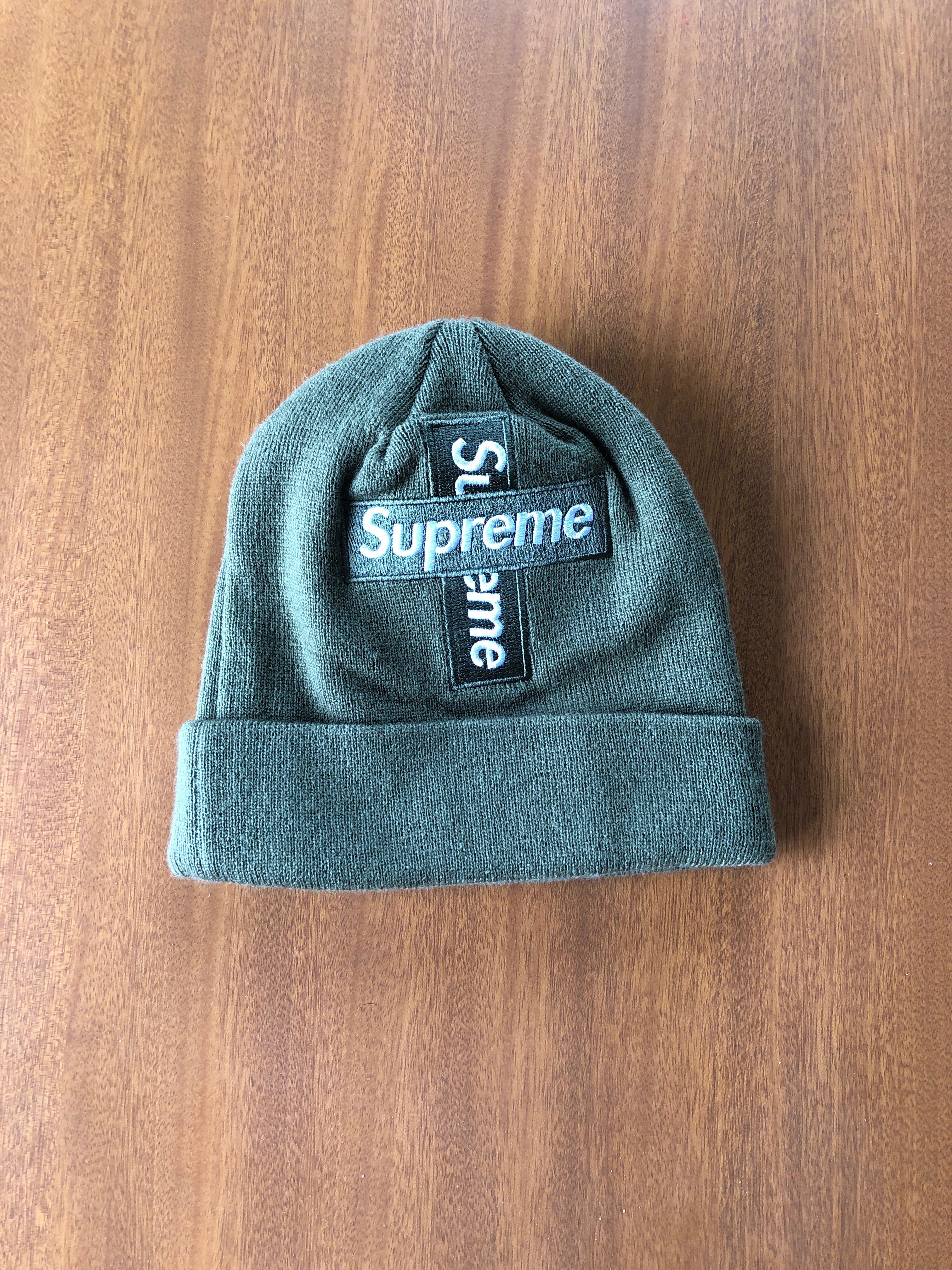 Supreme New Era® Cross Box Logo Beanie "Light Olive"