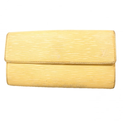 ★SALE【6fa0598-k】ルイヴィトン 長財布 エピ ポシェットポルトモネクレディ M6357A ヴァニラ【中古】レディース