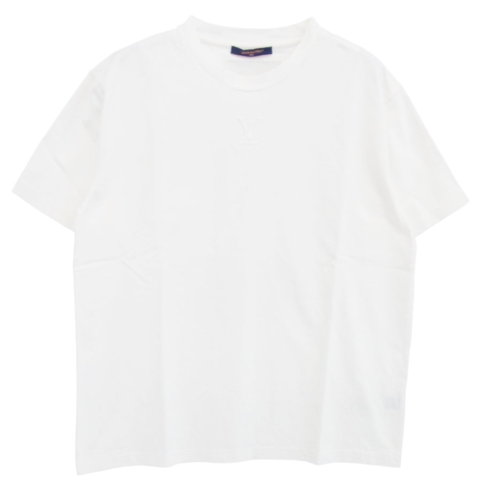 LOUIS VUITTON ルイ・ヴィトン Tシャツ 25SS RM251Q DT3 HNY55W イタリア製 エンボス LVロゴ 半袖 Tシャツ ホワイト系 L オフホワイト系 L【美品】【中古】