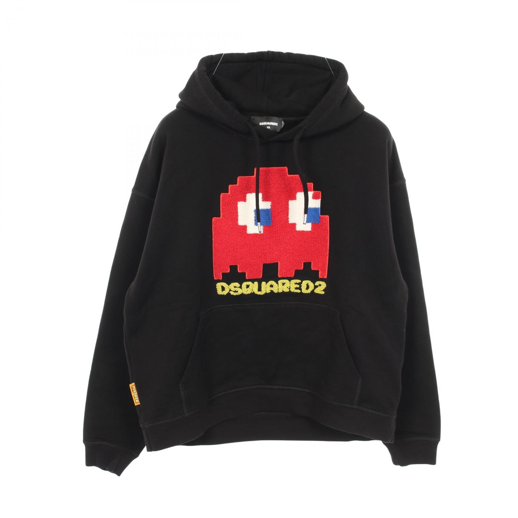 ディースクエアード DSQUARED2 DSQUARED2 × PAC-MAN 裏起毛 パーカー 衣料品 トップス コットン メンズ ブラック系 / レッド系 S71GU0635 【中古】