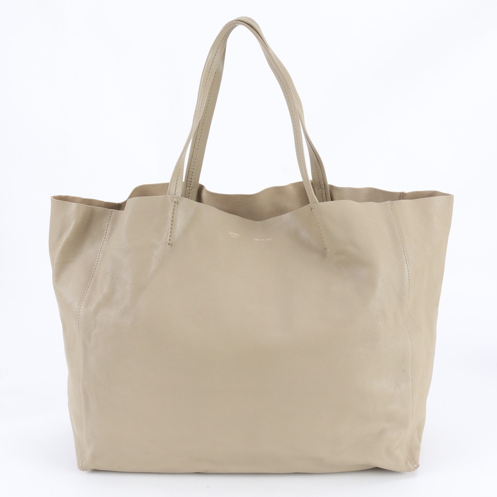 ■美品 セリーヌ ホリゾンタル カバ ベージュトート バッグ レザー