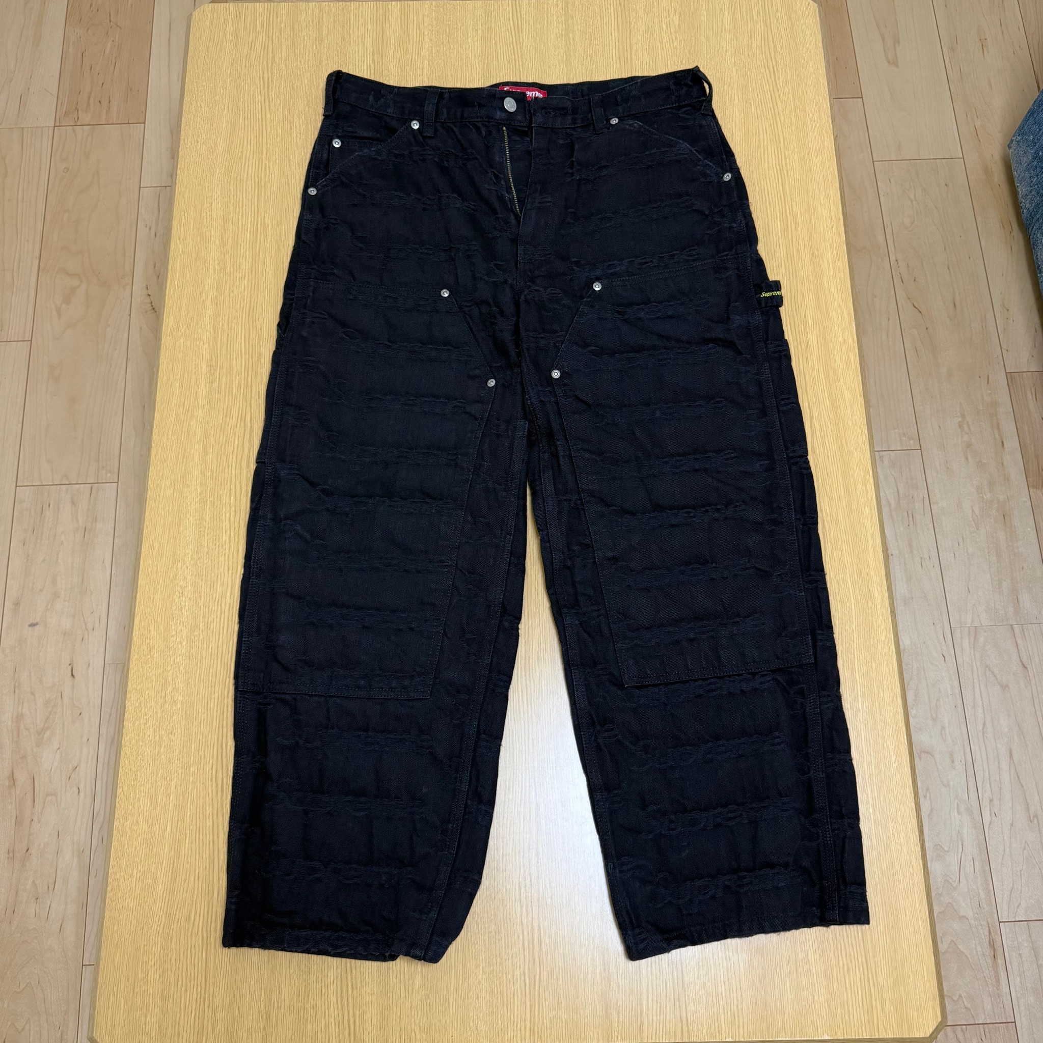Supreme Jacquard Logos Double Knee Denim Painter Jean "Black"