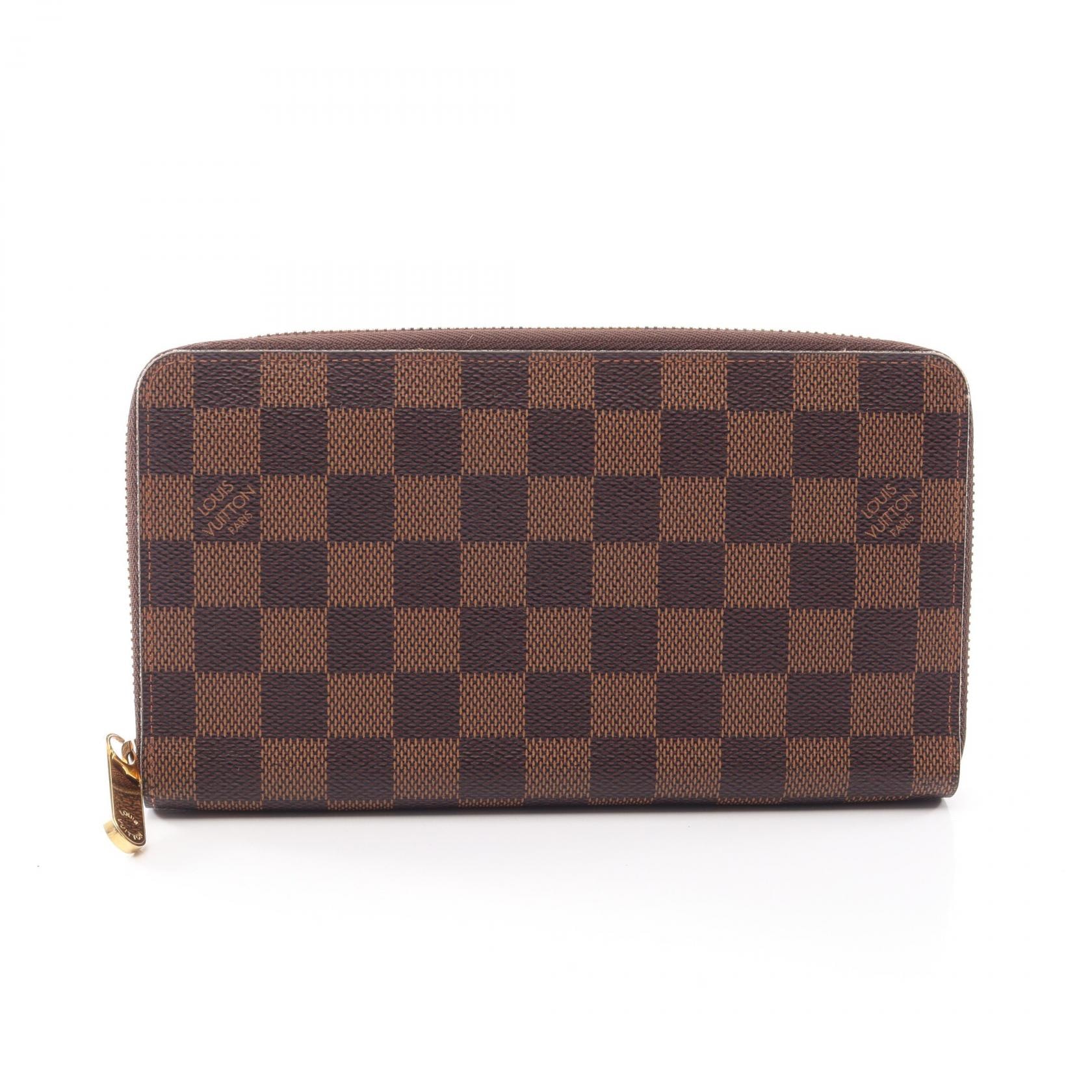 ルイ・ヴィトン LOUIS VUITTON ジッピーオーガナイザー ダミエエベヌ ラウンド長財布 財布 レザー PVC メンズ レディース ブラウン系 N60003 【中古】
