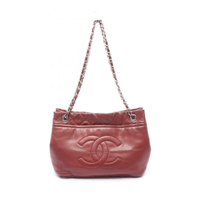 シャネル CHANEL マトラッセ ココマーマーク チェーントート トートバッグ バッグ カーフ(牛革) レディース ボルドー系 【中古】
