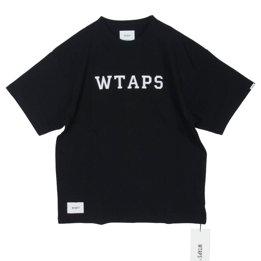 WTAPS ダブルタップス 24SS 241ATDT-CSM21 ACADEMY SS COTTON COLLEGE  アカデミー ショートスリーブ コットン カレッジ Tシャツ 半袖カットソー X03 ブラック系 3【新古品】【未使用】【中古】