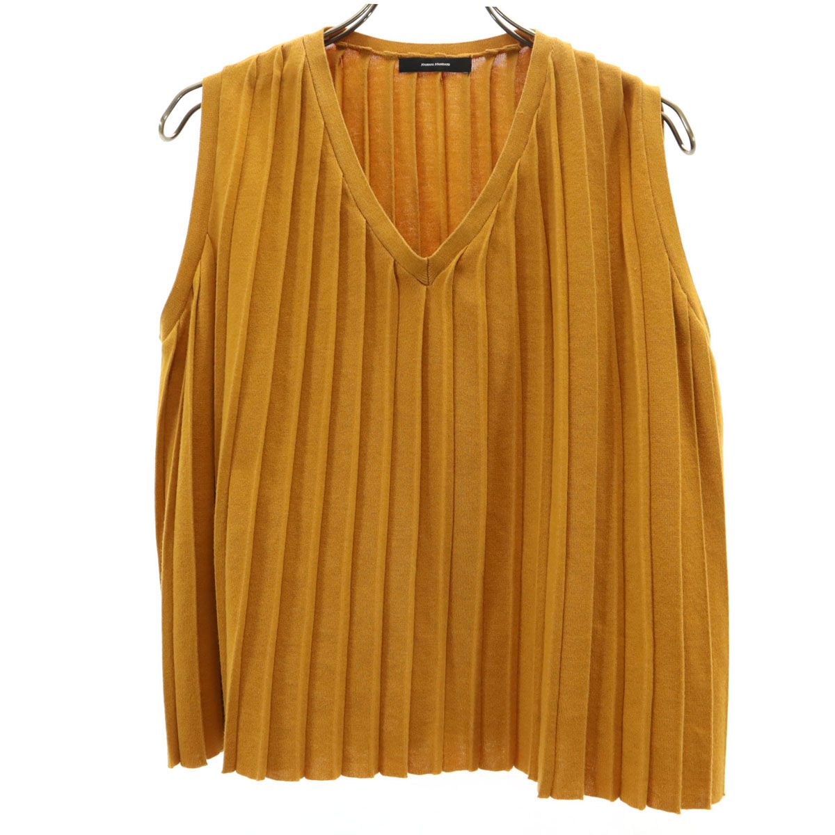 JOURNAL STANDARD ノースリーブ プリーツ加工 Vネック ニット