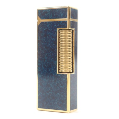 極美品 ダンヒル
ライター ブルー ゴールド メンズ