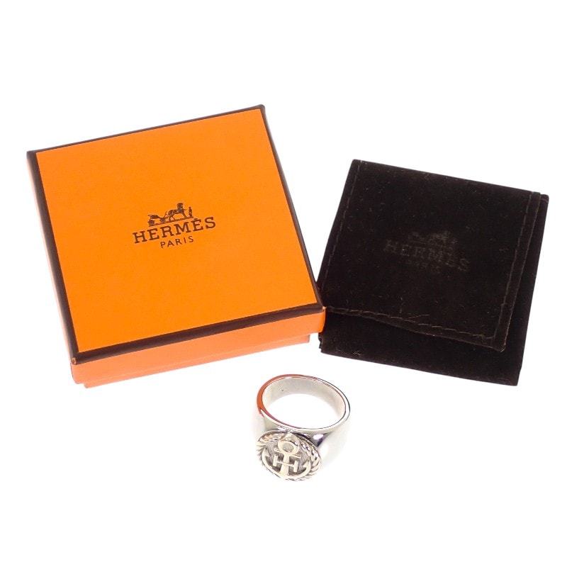 エルメス HERMES カーゴ リング 指輪 アンカー【中古】【ABランク】