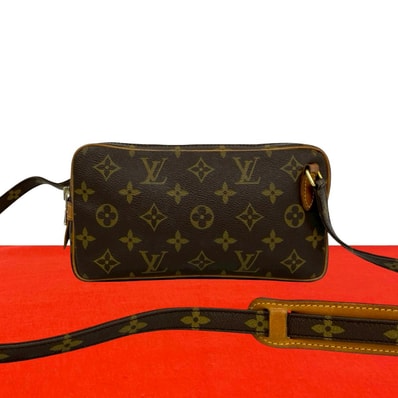LOUIS VUITTON ルイヴィトン マルソー バンドリエール モノグラム レザー PVC ショルダーバッグ ブラウン
44401