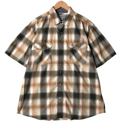 古着 カーハート Carhartt RELAXED FIT チェック柄 半袖 ワークシャツ メンズXL相当/eaa550591