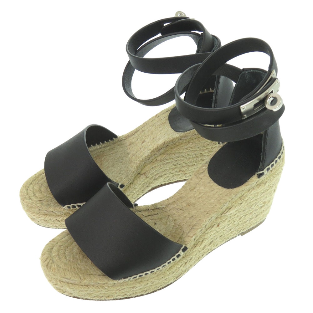 エルメス  ティポリ エスパドリーユ ケリーストラップ ウェッジソ