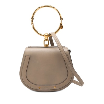 クロエ ナイル ハンドバッグ ショルダーバッグ 2WAY グレー レザー レディース Chloe 【中古】