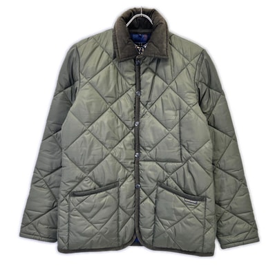 ラベンハム カーキ 内側ドット柄 キルティングコート 36