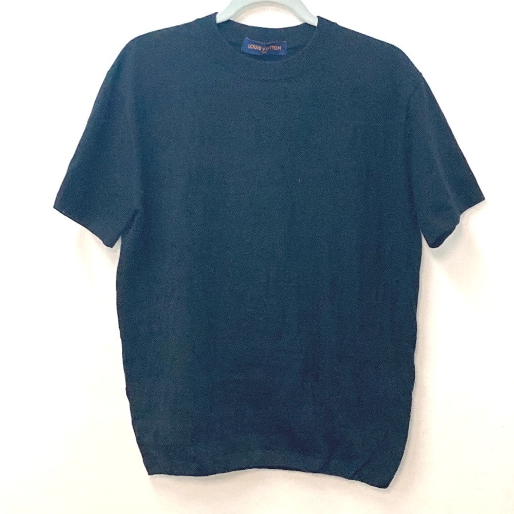 ルイヴィトン LOUIS VUITTON ヴァージルアブロー ニット レターTシャツ ロゴ トップス アパレル 半袖Tシャツ コットン ブラック