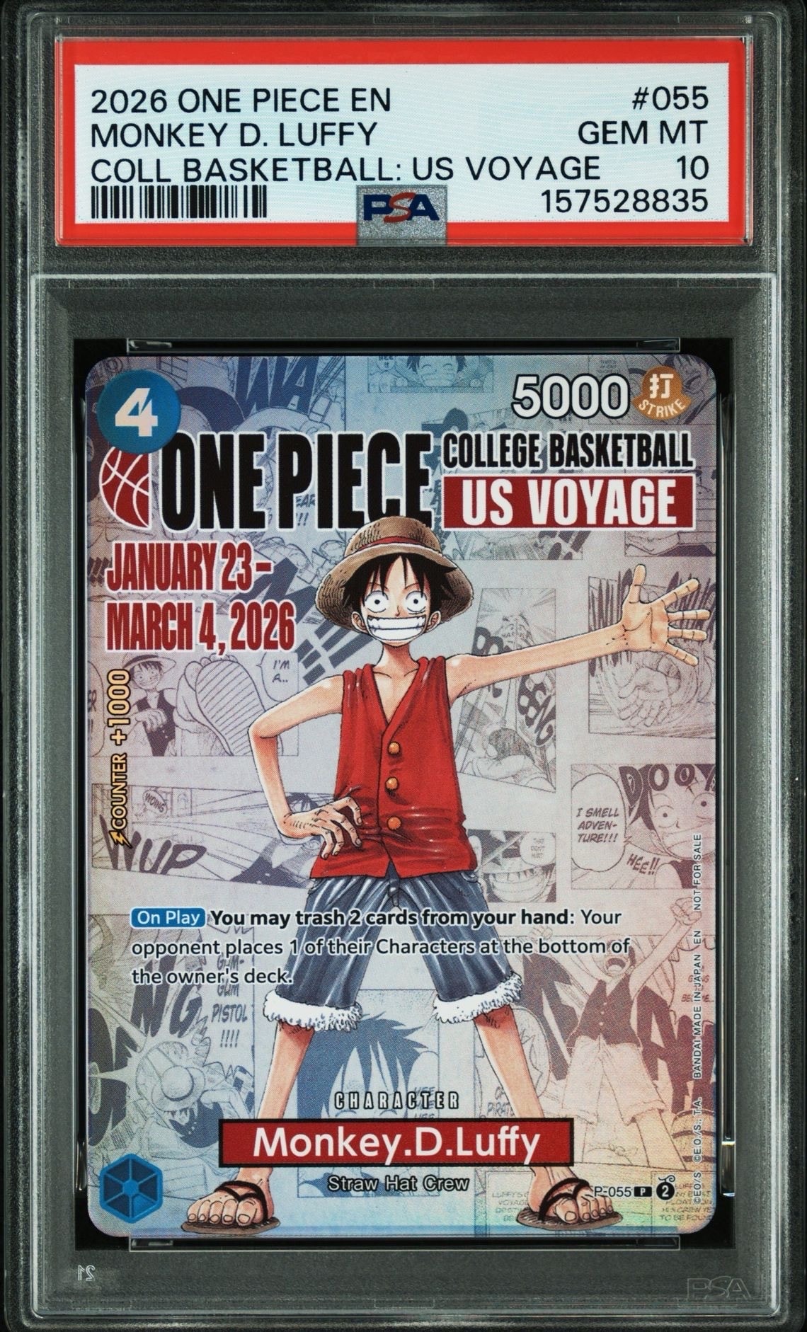 PSA10】モンキー・D・ルフィ：P (開封済) [P-055]【英語版