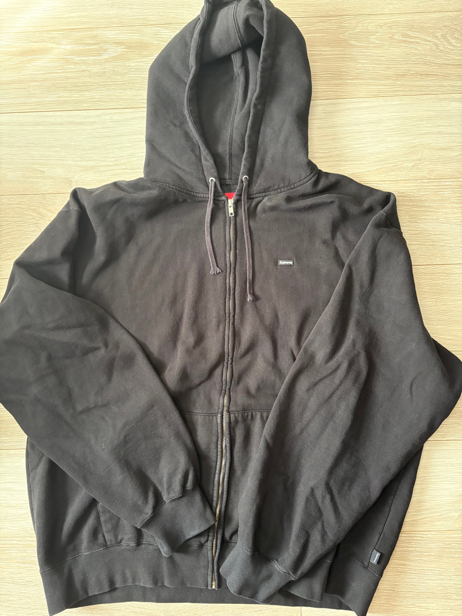 Supreme Small Box Zip Up Hooded Sweatshirt "Black"
