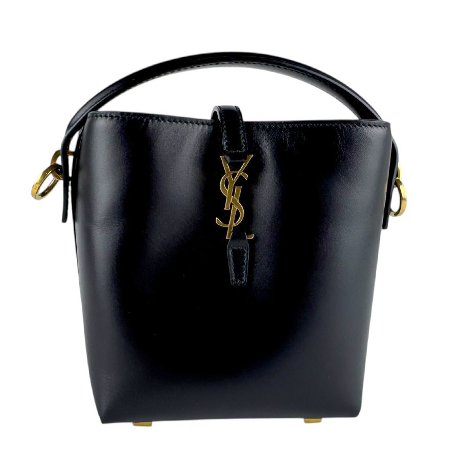 サンローラン SAINT LAURENT ショルダーバッグ Le 37 ミニバケットバッグ レザー ブラック レディース 765870【中古】 z8141