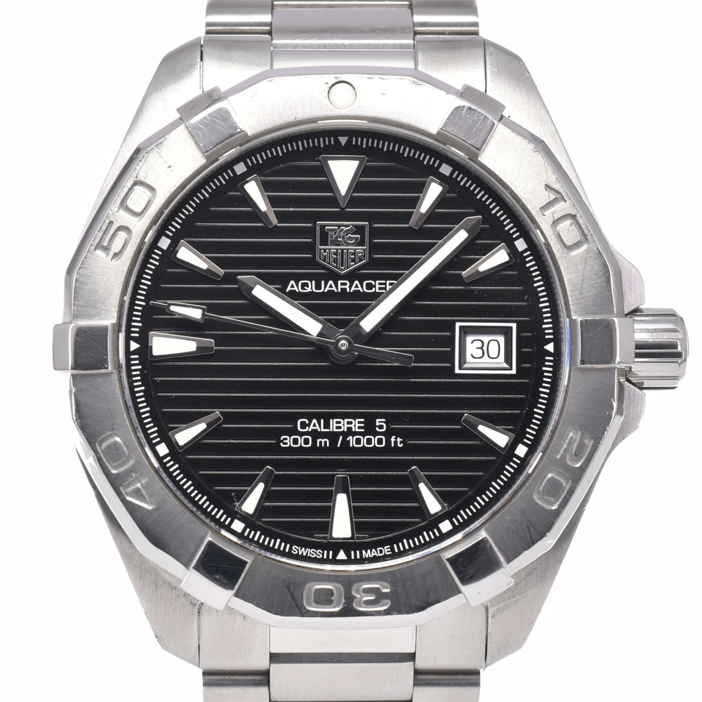 タグホイヤー TAG HEUER WAY2110 アクアレーサー300m デイト キャリバー5 ブラック 自動巻き メンズ 腕時計 A#149369