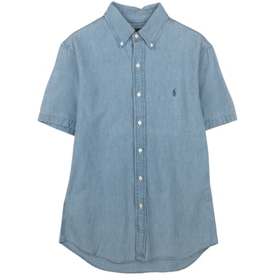 古着 ラルフローレン Ralph Lauren SLIM FIT スリムフィット 半袖 ボタンダウンシャツ メンズM相当/eaa641058