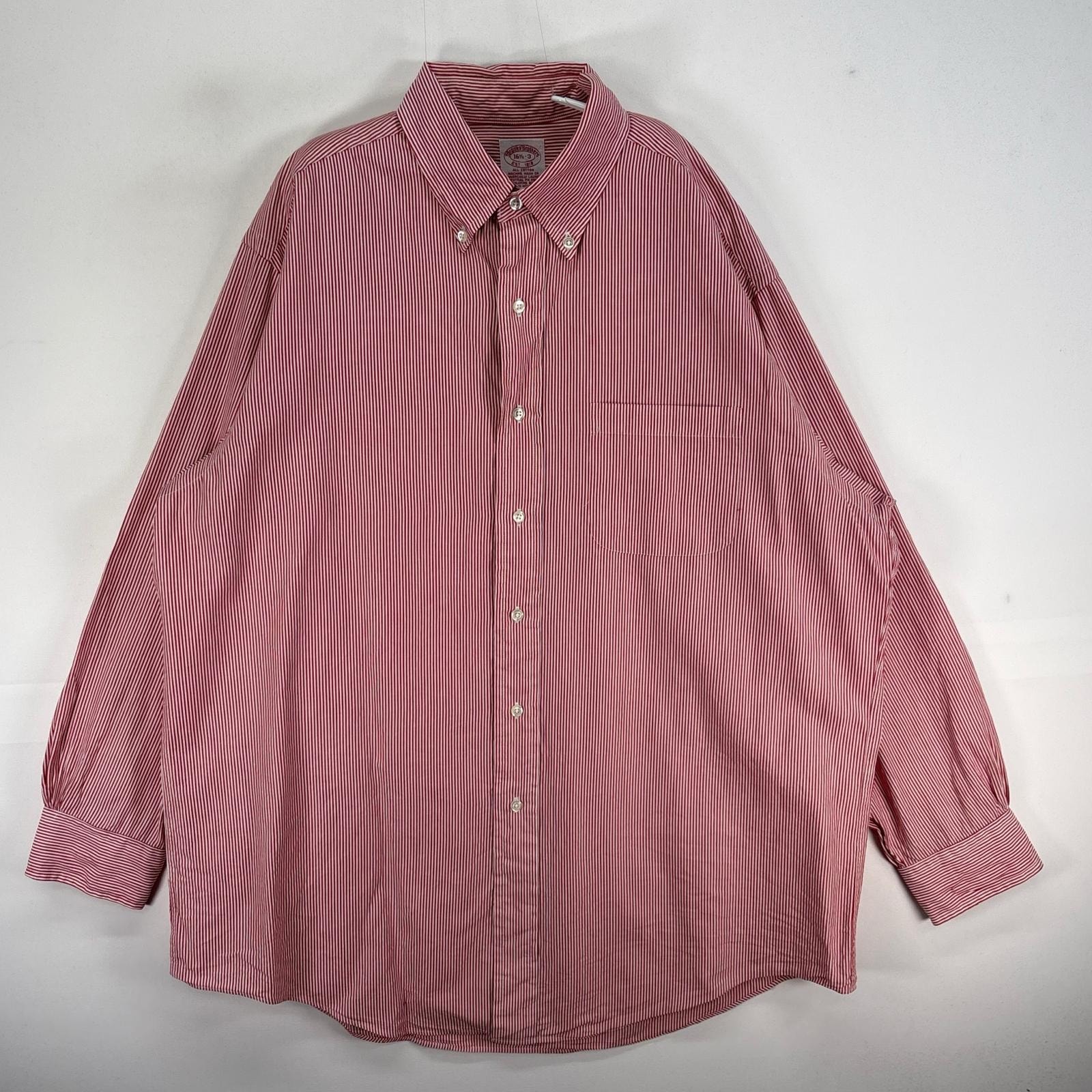 古着 ブルックスブラザーズ Brooks Brothers 長袖シャツ 胸ポケ ボタンダウン L  レッド系 ストライプ メンズ