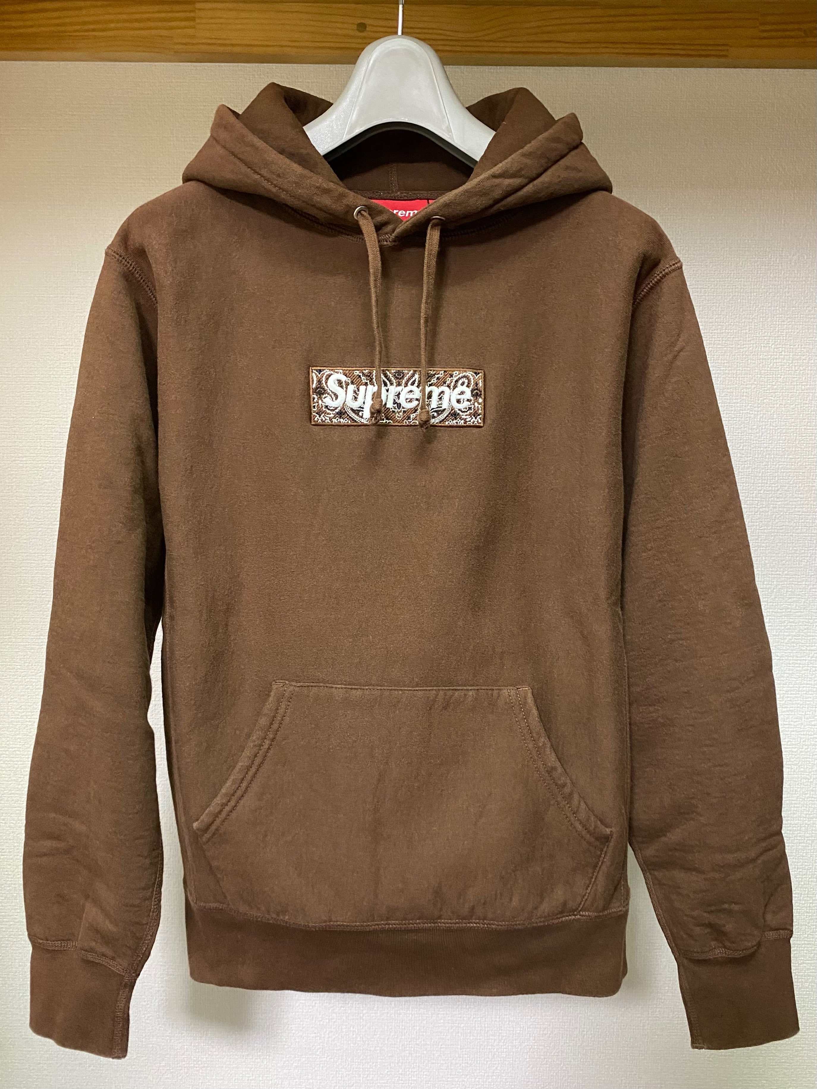 Supreme Bandana Box Logo Hooded Sweatshirt "Brown"