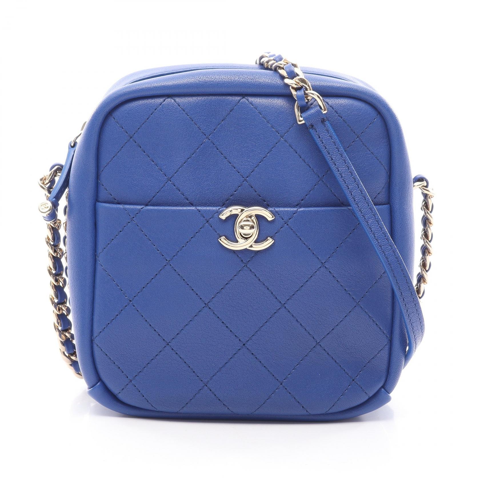 シャネル CHANEL マトラッセ ショルダーバッグ バッグ レザー レディース ブルー系 【中古】