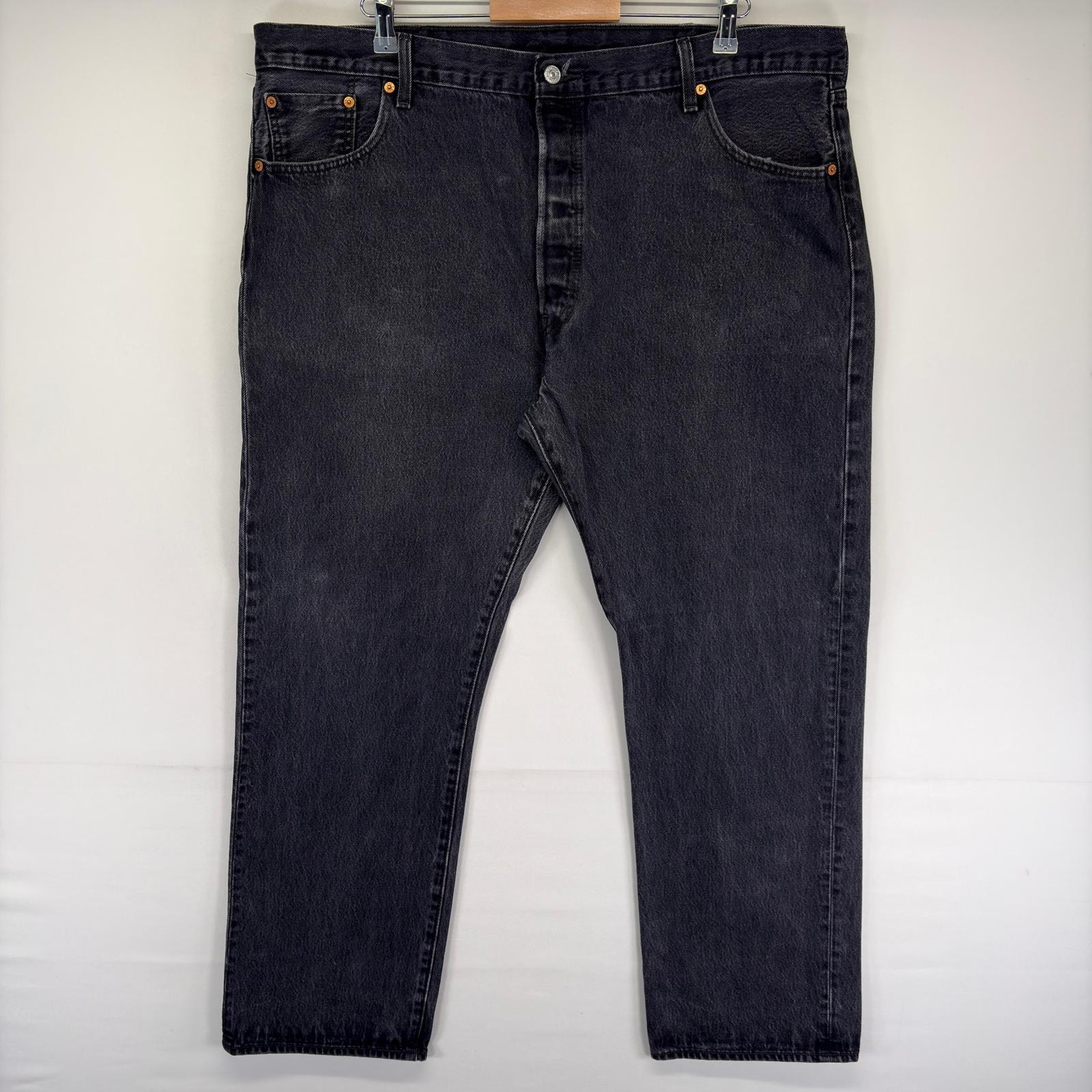 古着 リーバイス Levi's デニム パンツ 501 ボタンフライ ストレート 大きいサイズ Gパン ブラックデニム W44 L32  ブラック系 メンズ