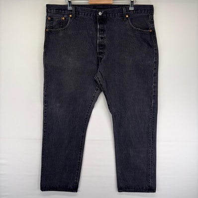 古着 リーバイス Levi's デニム パンツ 501 ボタンフライ ストレート 大きいサイズ Gパン ブラックデニム W44 L32 ブラック系 メンズ