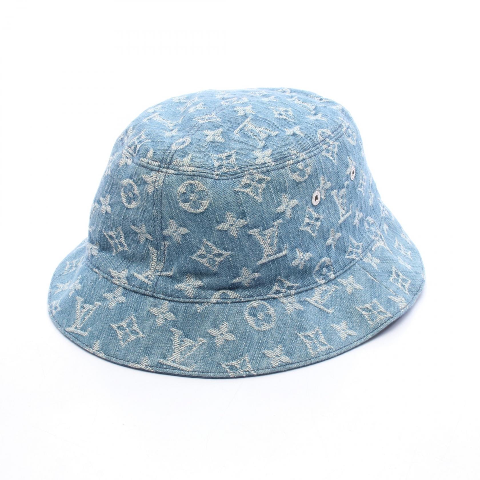 ルイ・ヴィトン LOUIS VUITTON ボネモノグラム エッセンシャル リバーシブル バケット ハット 帽子 コットン ポリエステル メンズ レディース ブルー系 / ネイビー系 M76746 【中古】