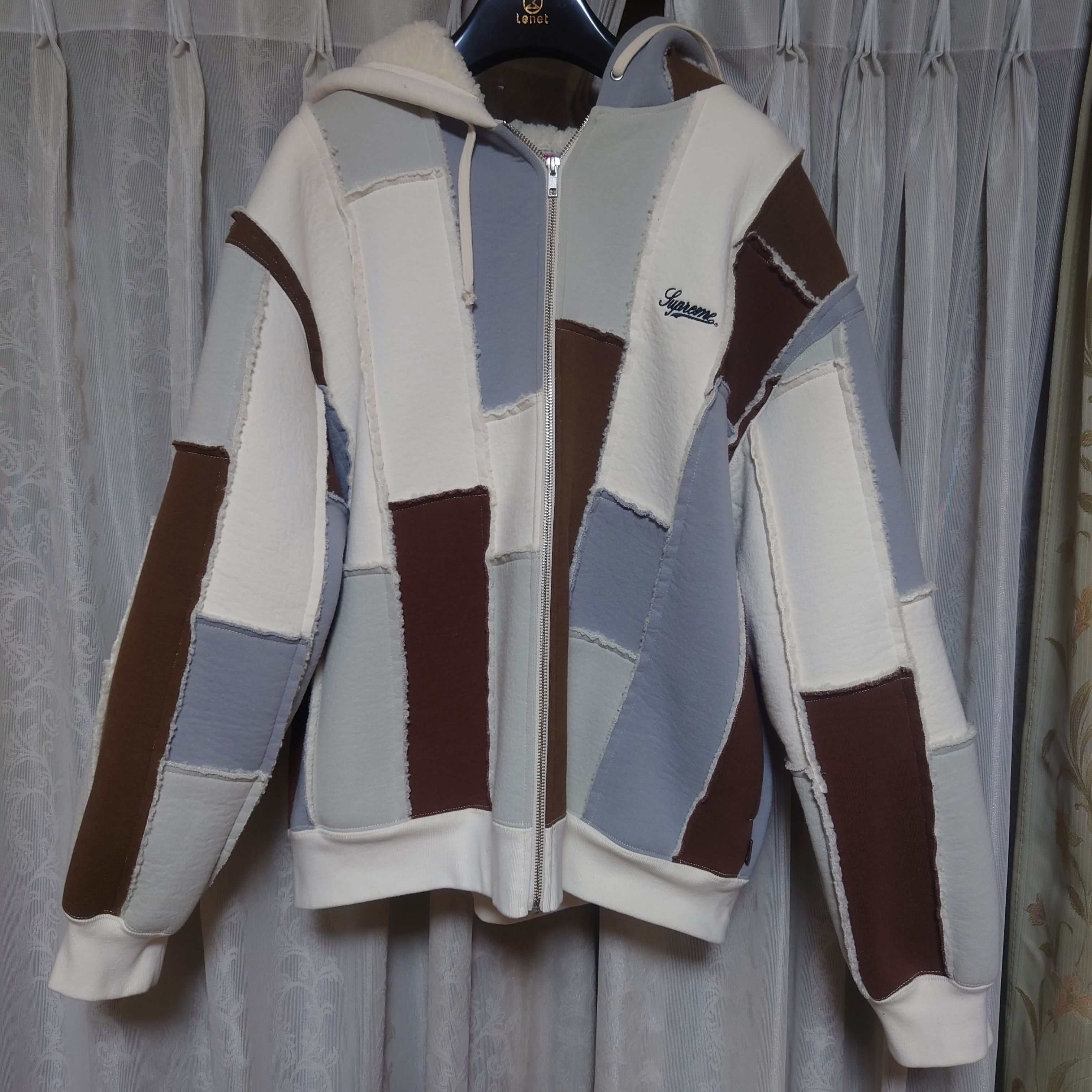 Supreme Faux Shearling Zip Up Hooded Sweatshirt "Natural"