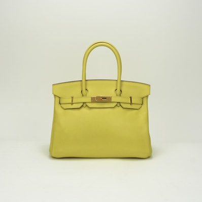 エルメス HERMES バーキン30 バーキン 30 バッグ トートバッグ エプソン スフレ SOUFRE イエロー 黄 ゴールド金具 ハンドバッグ ヴォーエプソン