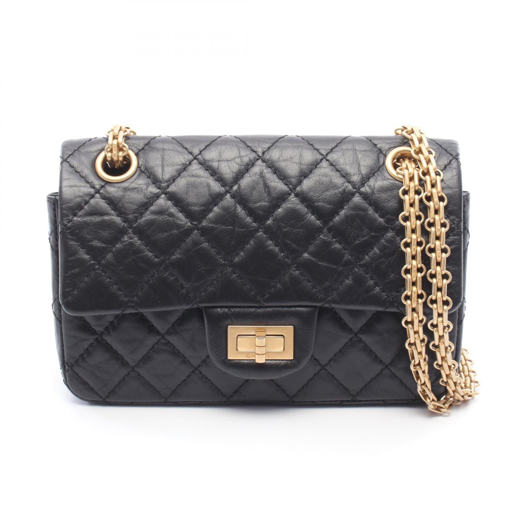シャネル CHANEL 2.55 ショルダーバッグ バッグ レザー レディース ブラック系 AS0874 【中古】