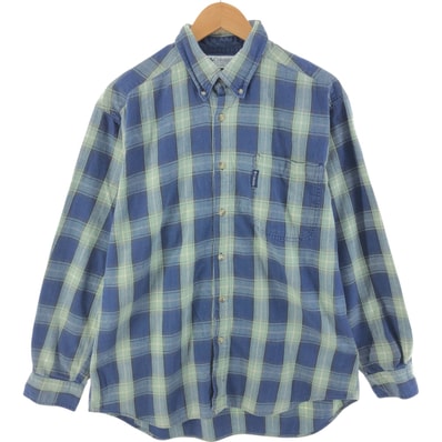 古着 90~00年代 コロンビア Columbia 長袖 ボタンダウン ライトネルシャツ メンズL相当/eaa525113