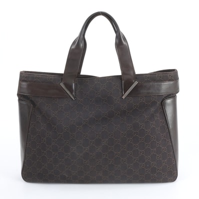 グッチ GGキャンバス 73982 トート バッグ レザー×キャンバス