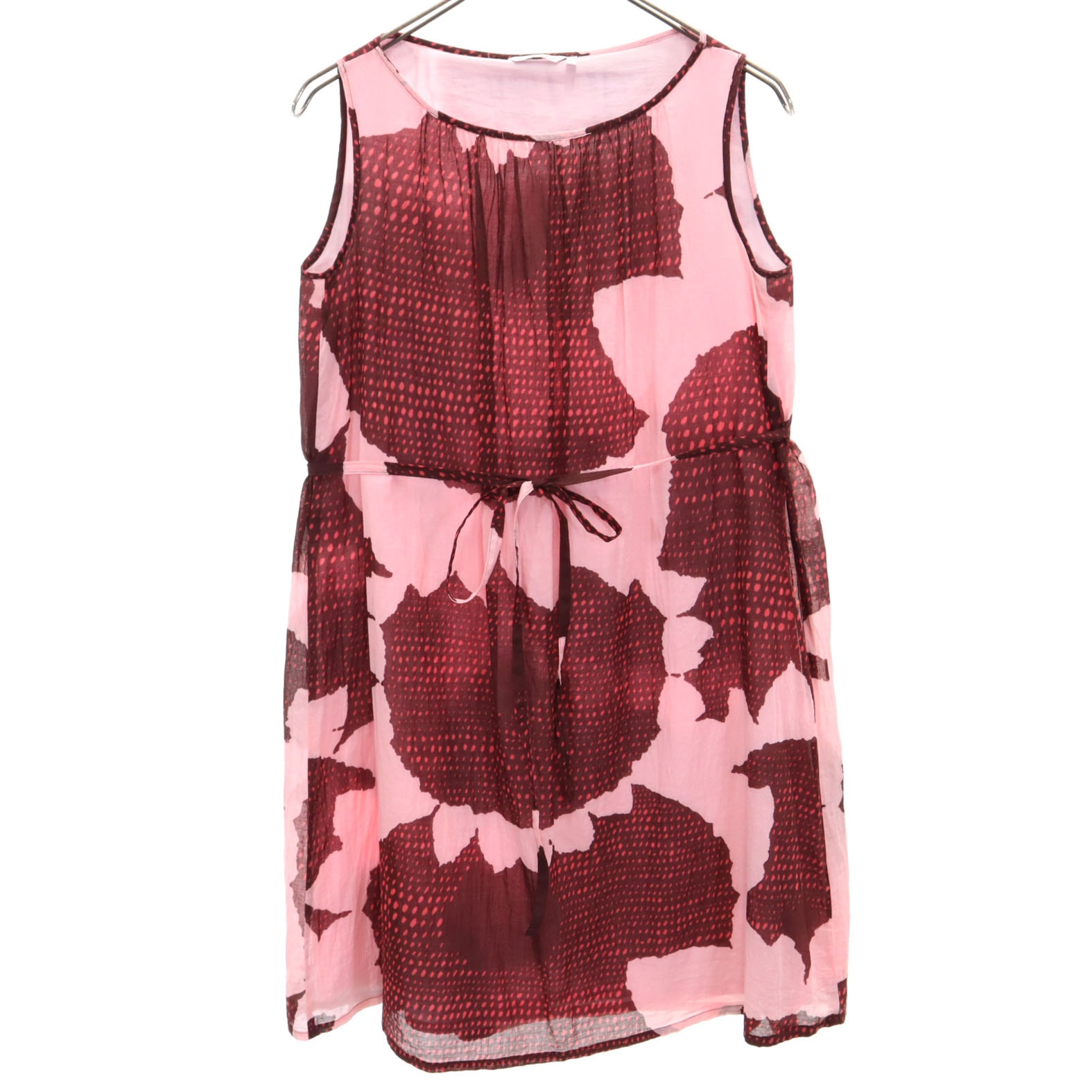 marimekko マリメッコ ノースリーブ 膝丈ワンピース XS ピンク系