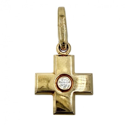 CARTIER カルティエ ペンダントトップ クロスチャーム ジュエリー アクセサリー Au750 18金PG K18ピンクゴールド レディース 約4.7g【中古品】