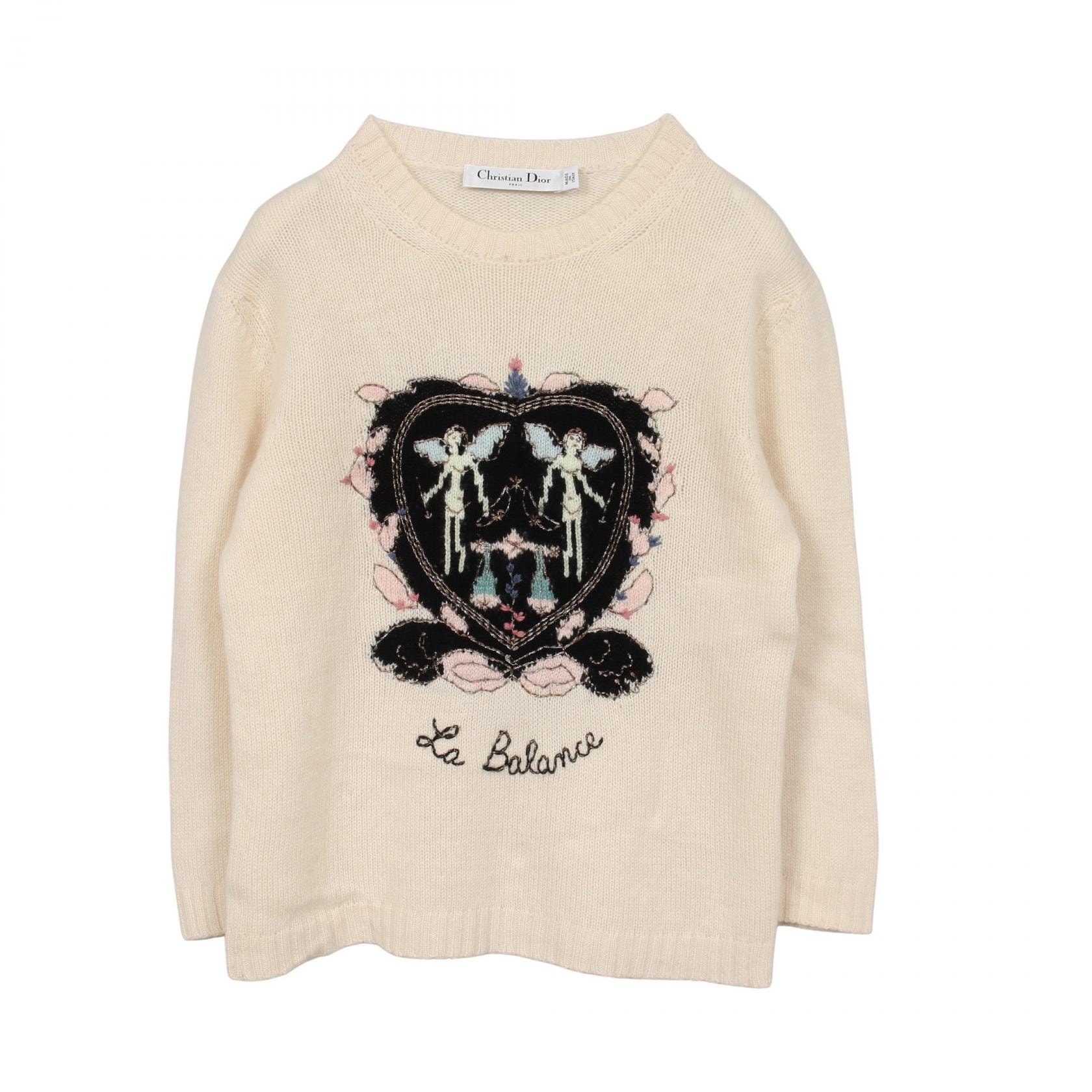 ディオール Dior 天秤座 クルーネック ニット 衣料品 トップス カシミヤ レディース ホワイト系 7A24541ZL011 【中古】