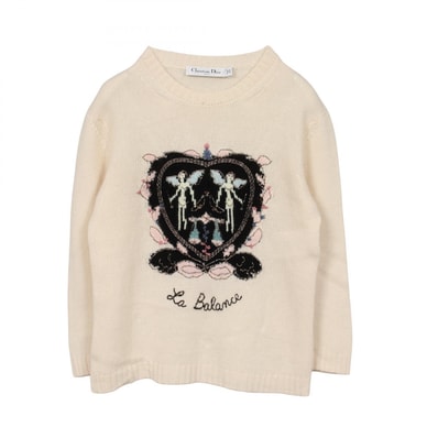ディオール Dior 天秤座 クルーネック ニット 衣料品 トップス カシミヤ レディース ホワイト系 7A24541ZL011 【中古】