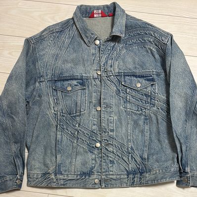 Supreme S Logo Denim Trucker Jacket "Washed Blue"